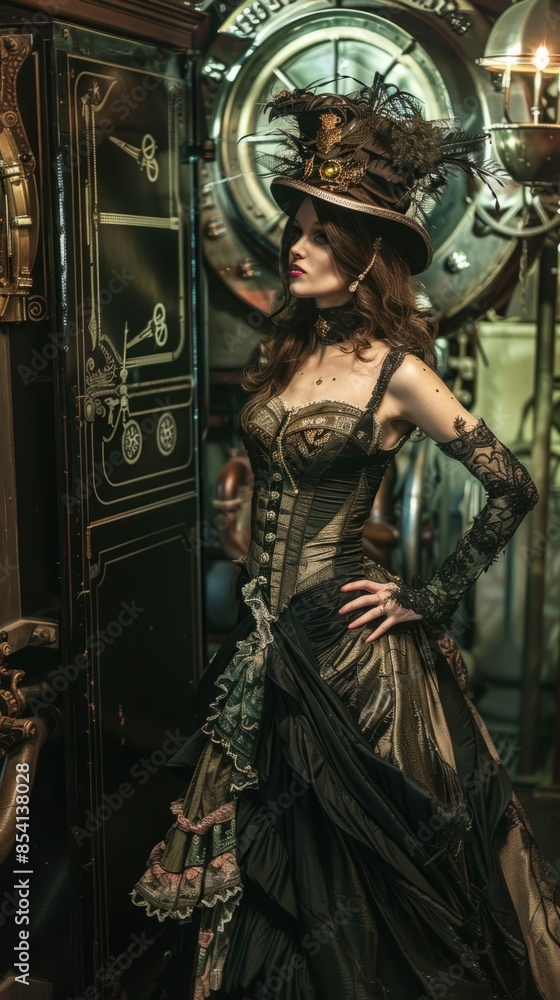 Steampunk-themed gathering with people in elaborate costumes and intricate machinery.
Steampunk-themed gathering with people in elaborate costumes and intricate machinery.