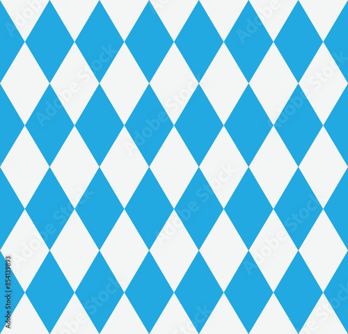 Recognizable traditional October fest blue seamless pattern. Vector Illustration.