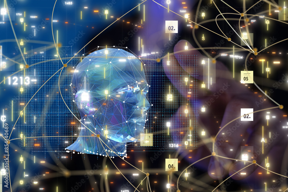Fototapeta premium digital medical futuristic interface 3D rendering