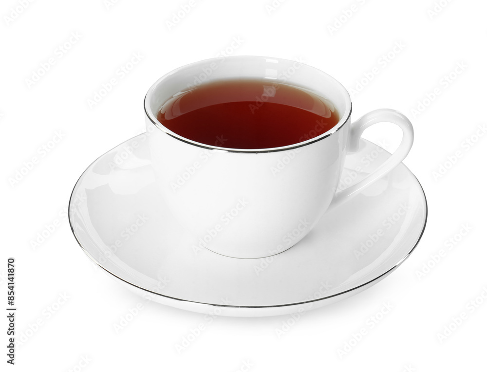 Aromatic tea in cup isolated on white Aromatic tea in cup isolated on white