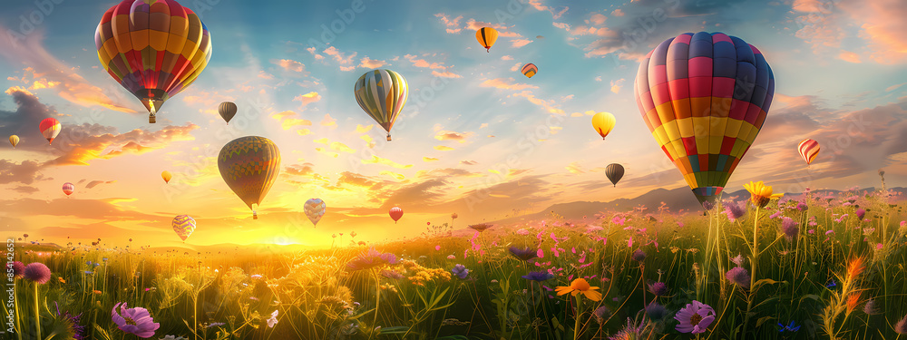 Fototapeta premium Whimsical Hot Air Balloon Festival