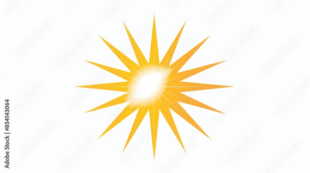 A sunny icon beaming bright A star symbol standing alone on a white background A sunny icon beaming bright A star symbol standing alone on a white background