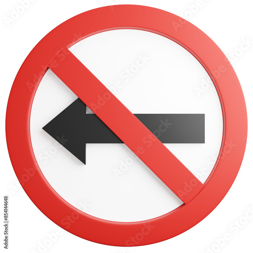 Free Download 3d render of traffic signs No left turn. - GFXLoad