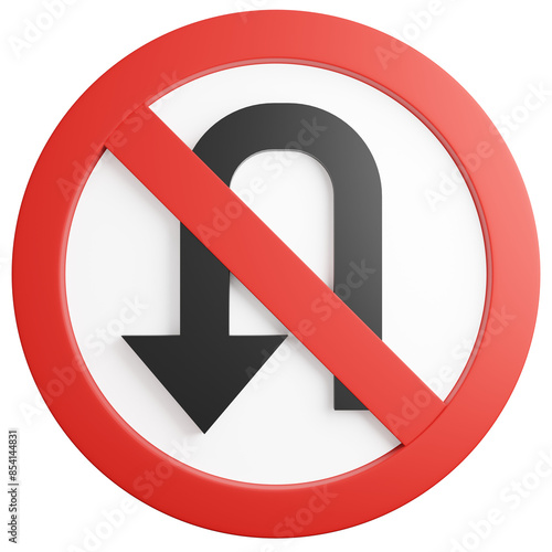 3d render of traffic signs No left U-turn, Unused. Free Download 3d render of traffic signs No left U-turn, Unused. - GFXLoad