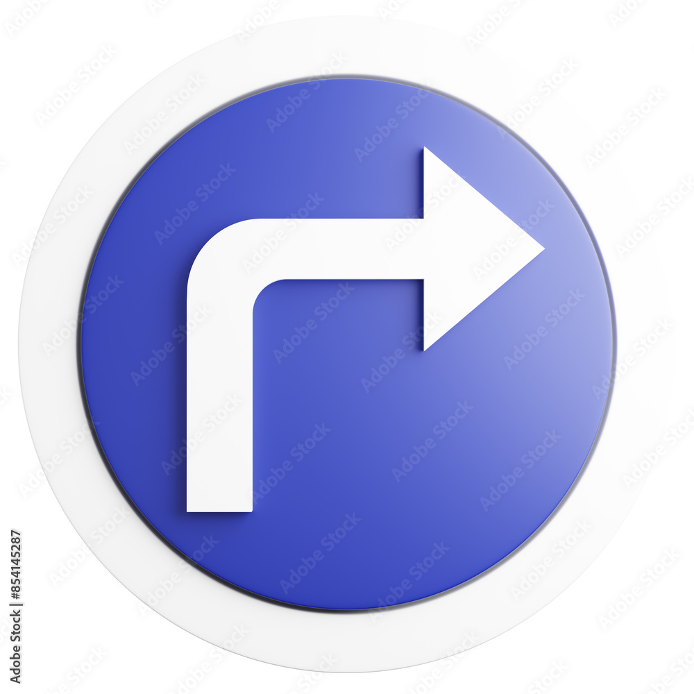 3d render of traffic signs Turn right. 3d render of traffic signs Turn right.