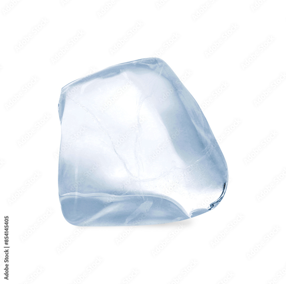 One piece of clear ice isolated on white One piece of clear ice isolated on white
