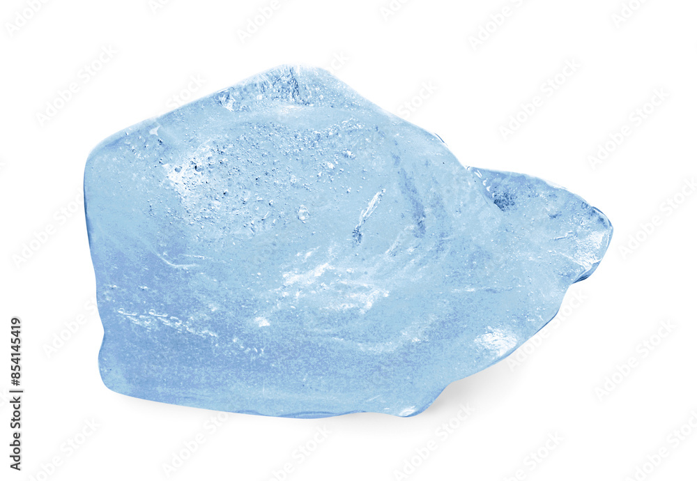 One piece of clear ice isolated on white One piece of clear ice isolated on white