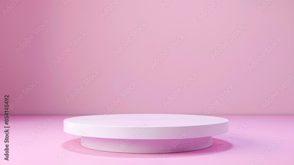 Elegant 3D violet purple podium, product platform display with a white geometric base, minimalistic design, soft light background, clean and modern studio scene Elegant 3D violet purple podium, product platform display with a white geometric base, minimalistic design, soft light background, clean and modern studio scene