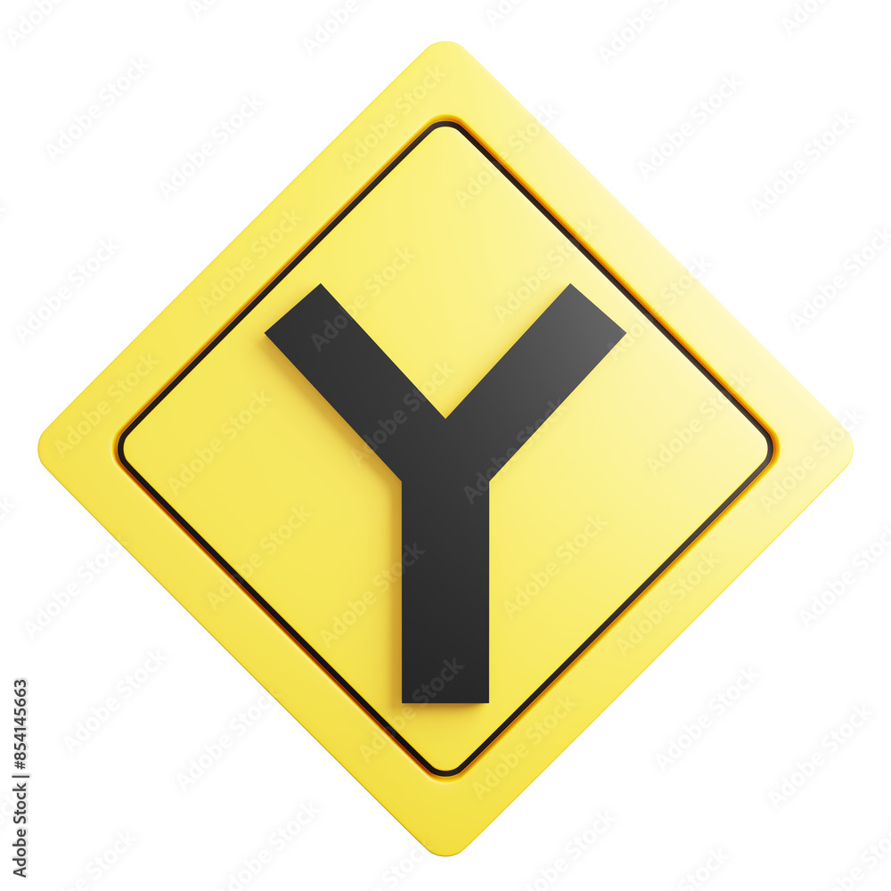 Obraz premium 3d render of traffic signs Y intersection.
