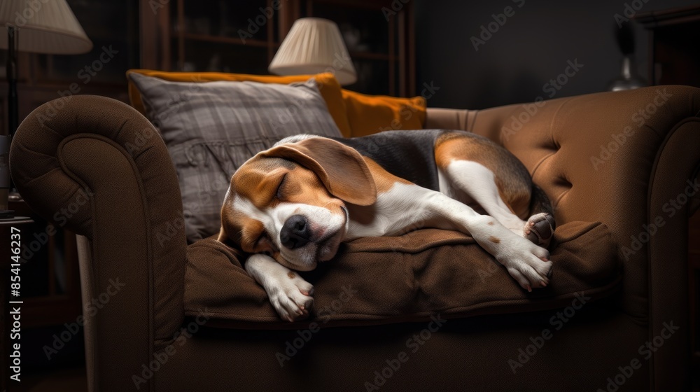 Obraz premium setter dog on a sofa