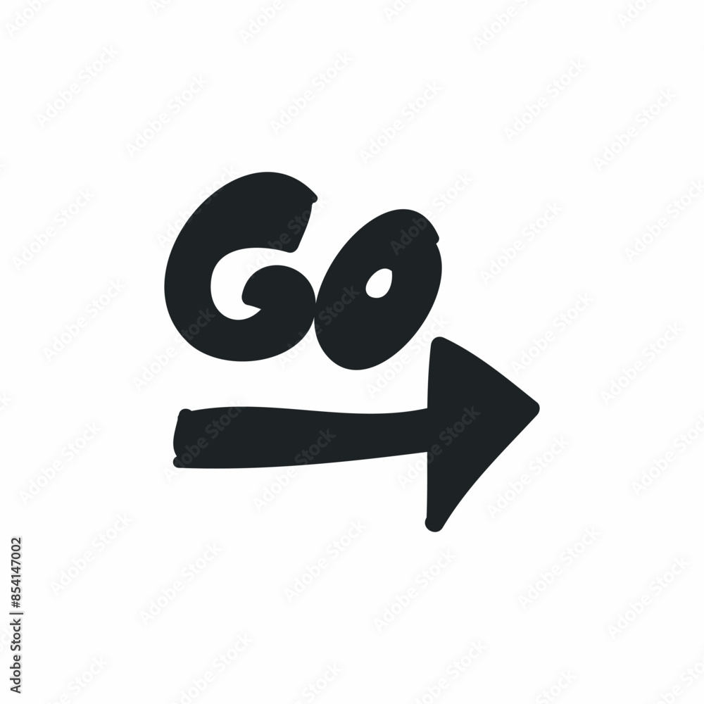 Naklejka premium go right arrow move icon