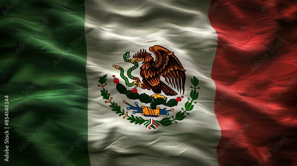 Naklejka premium Mexican flag made with Ai generative technology