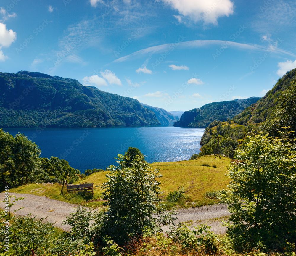 Fototapeta premium Summer mountain lake Suldalsvatnet (Norway)