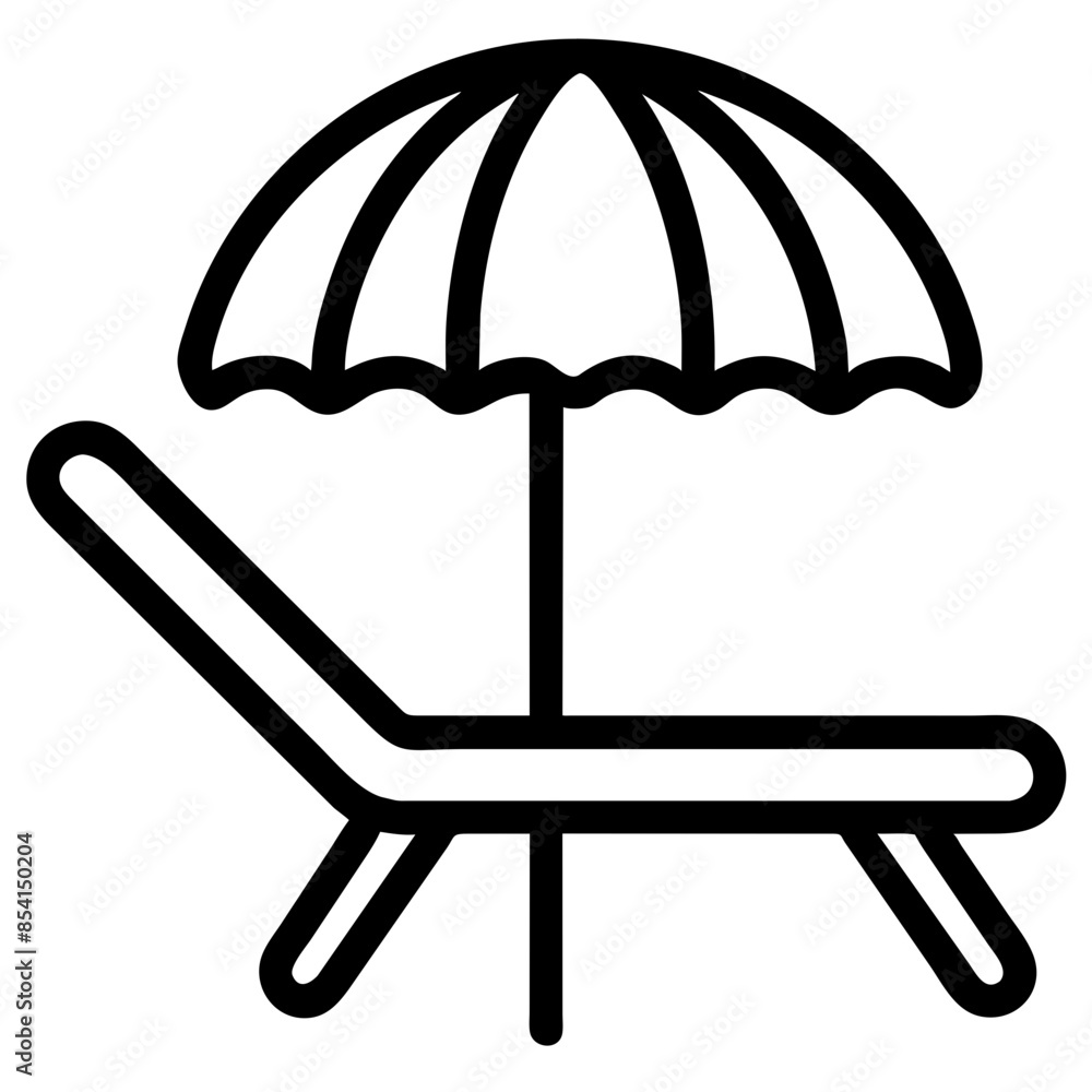 beach chair Outline Icon beach chair Outline Icon