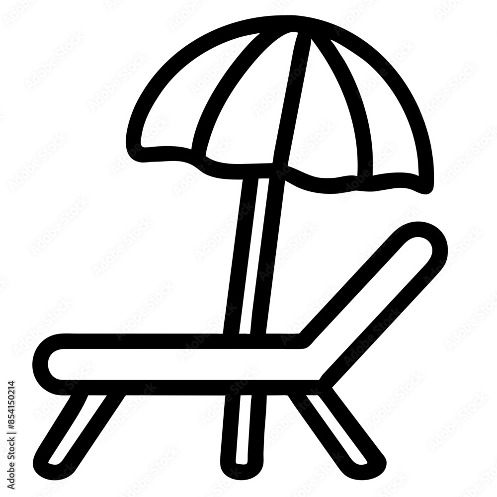beach chair Outline Icon beach chair Outline Icon