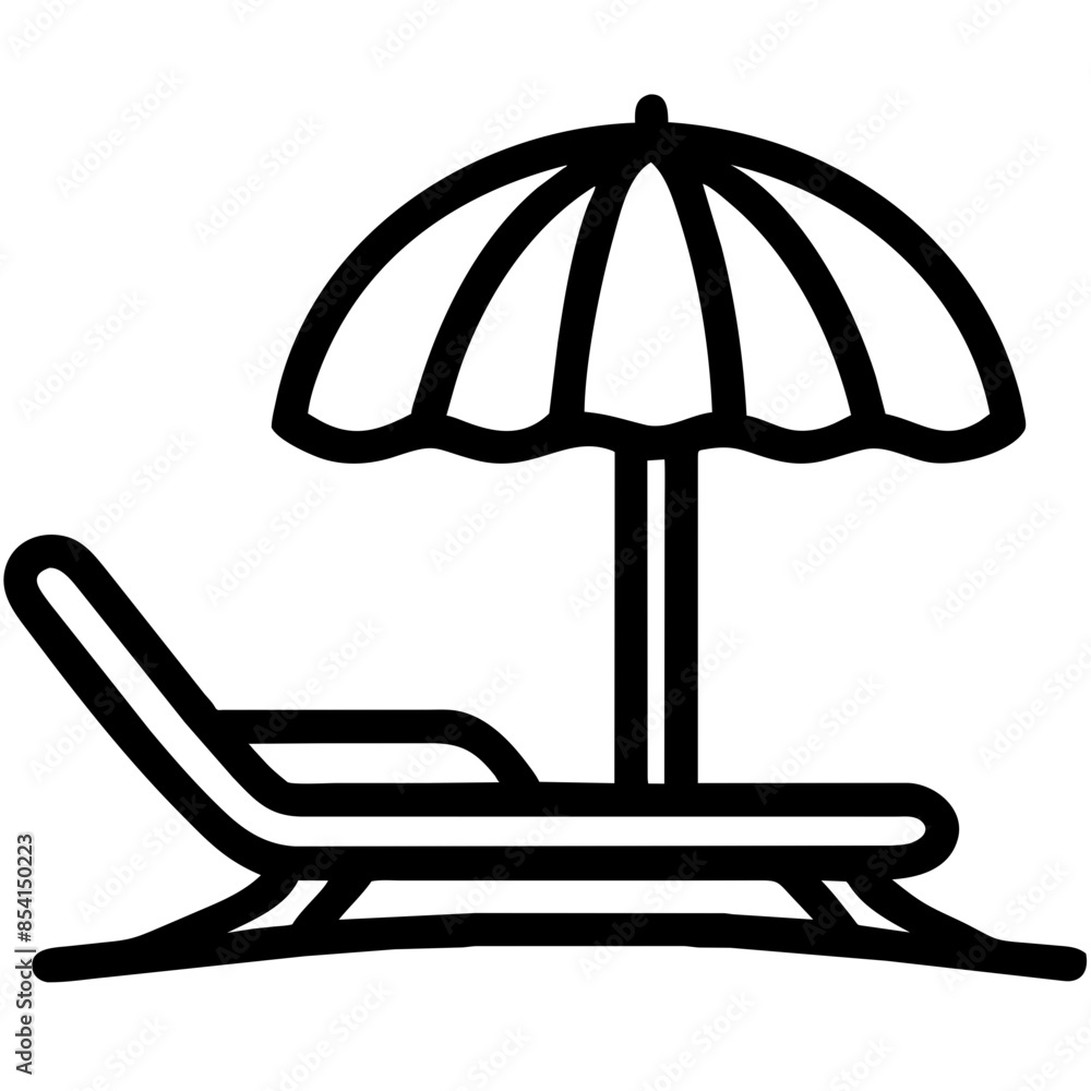 beach chair Outline Icon beach chair Outline Icon