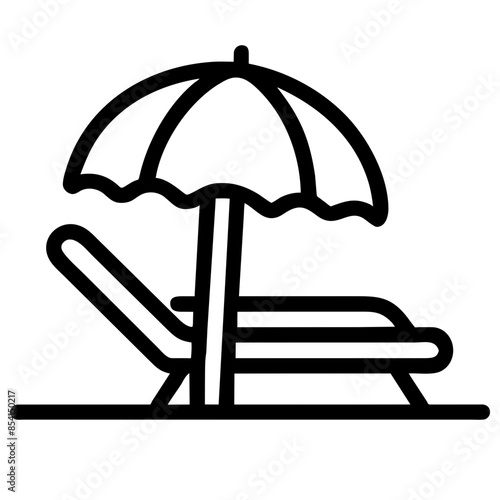 beach chair Outline Icon