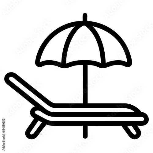 beach chair Outline Icon