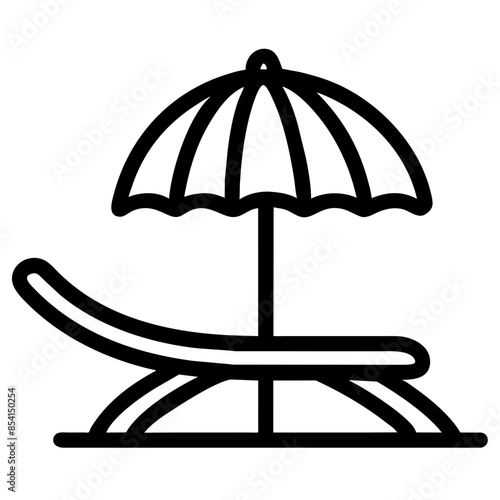 beach chair Outline Icon