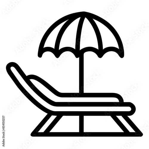 beach chair Outline Icon