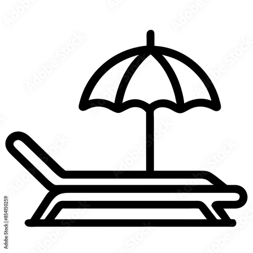 beach chair Outline Icon