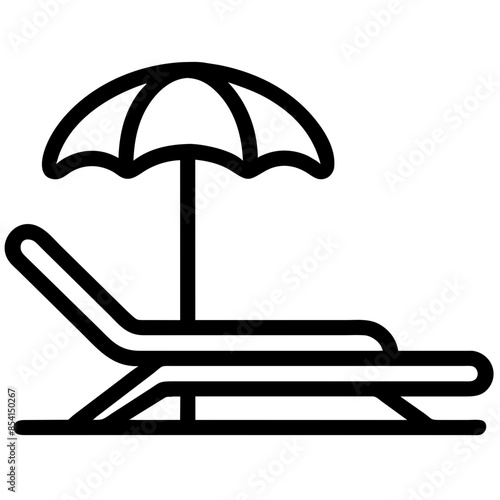 beach chair Outline Icon