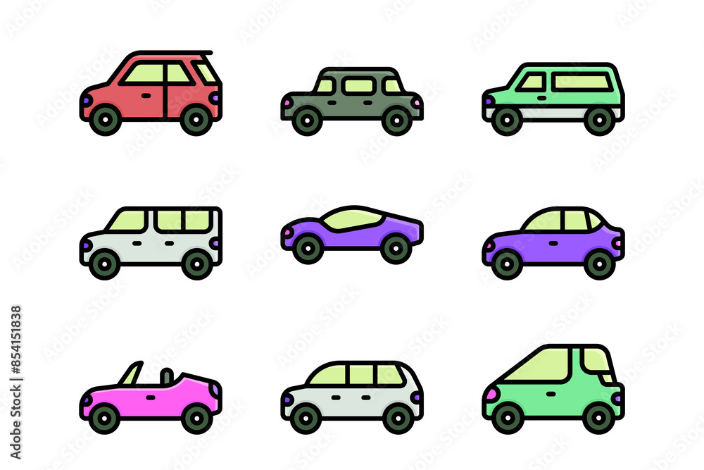 Dynamic collection of graphic illustrations featuring cars in various styles, perfect for automotive enthusiasts and design projects alike. Dynamic collection of graphic illustrations featuring cars in various styles, perfect for automotive enthusiasts and design projects alike.