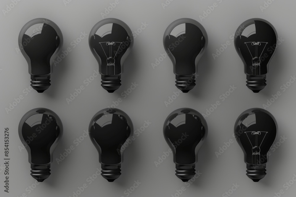 3d black light bulbs, lamp icon set, lightbulbs isolated, render style minimal light bulbs, creativity idea 3d black light bulbs, lamp icon set, lightbulbs isolated, render style minimal light bulbs, creativity idea
