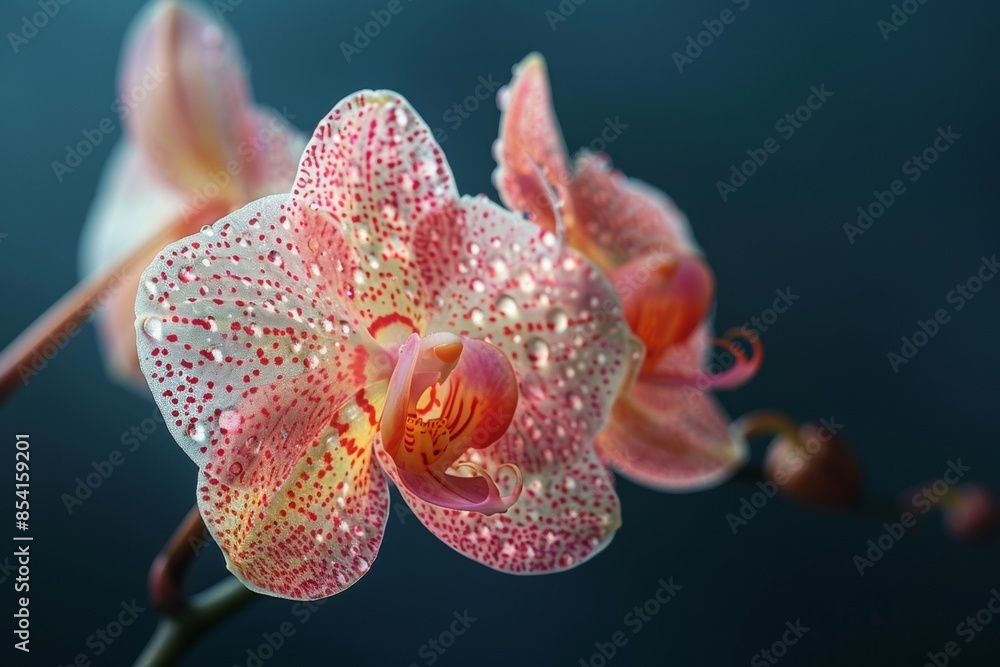 Pink Orchid Blossom with Dew Drops Pink Orchid Blossom with Dew Drops