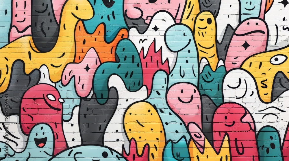 Vibrant Urban Graffiti Art for School Backgrounds Generative AI Vibrant Urban Graffiti Art for School Backgrounds Generative AI