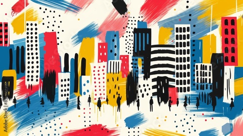 Vibrant Urban Street Art Background for Modern Designs Generative AI
