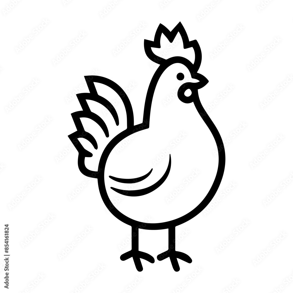 Chicken logo or modern line icon. Vector line art and icon design with ...