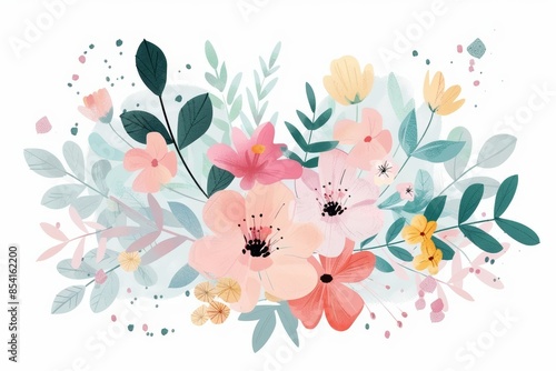 Celebrate Mother's Day with Vibrant Floral Frame Generative AI