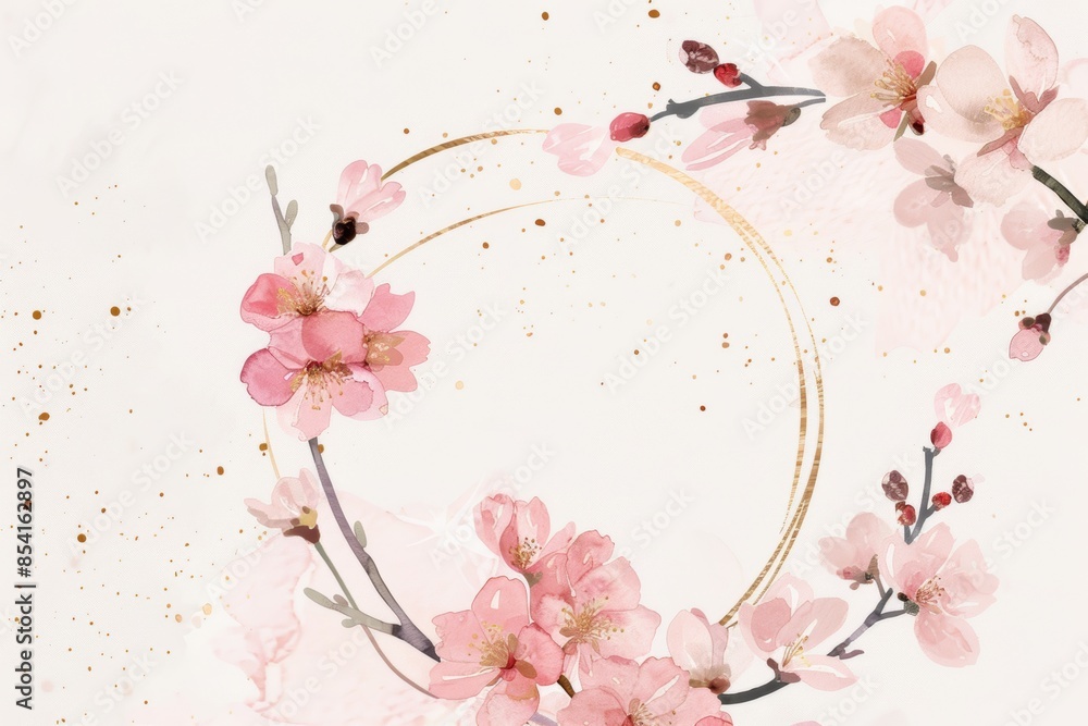 Fototapeta premium Elegant Wedding Invitation with Floral Accents Generative AI