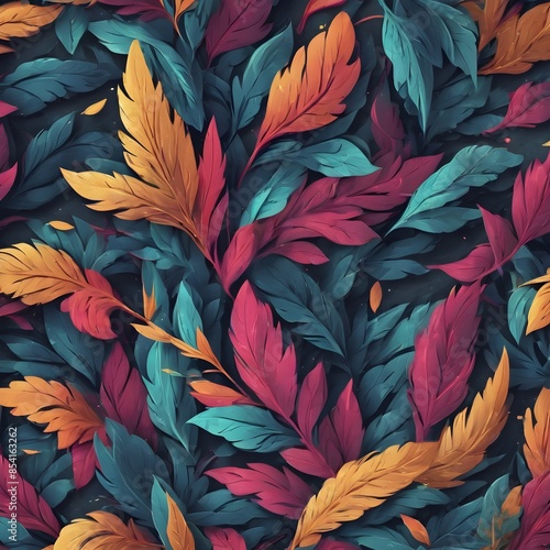 seamless pattern with autumn leaves