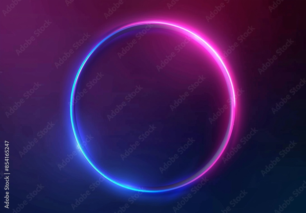 Abstract Neon Circle in Dark Background Abstract Neon Circle in Dark Background