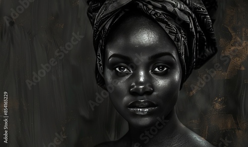Monochromatic portrait of a confident african woman
