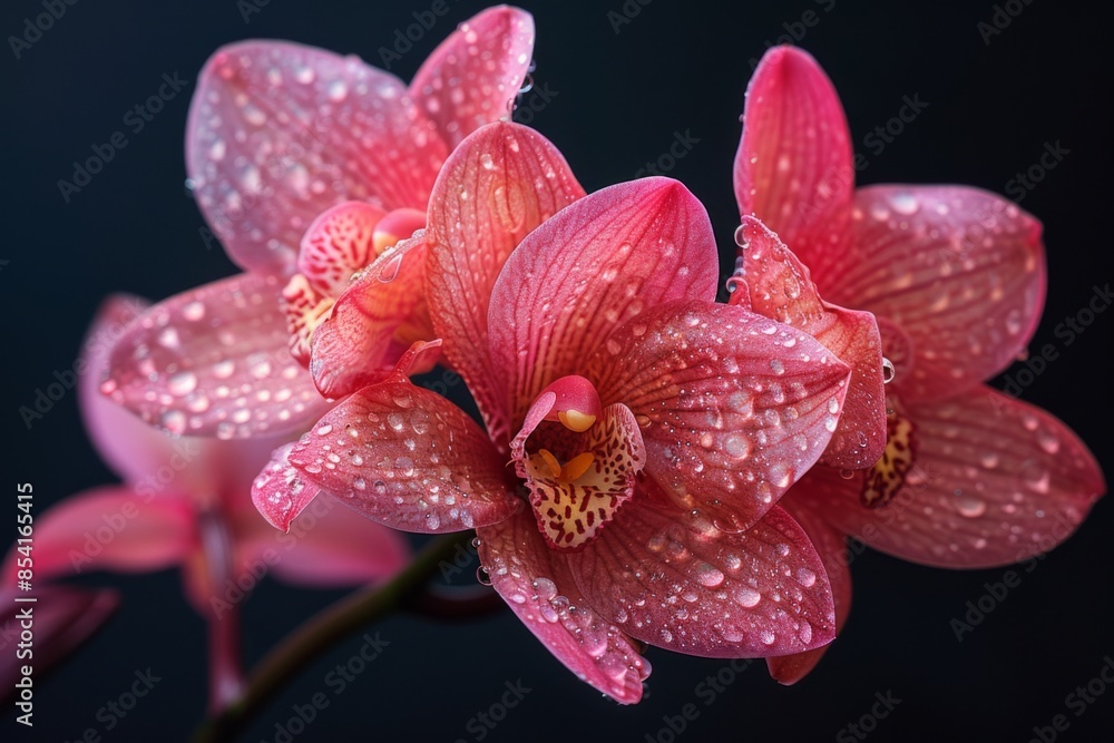 Pink Orchid with Dew Drops Pink Orchid with Dew Drops