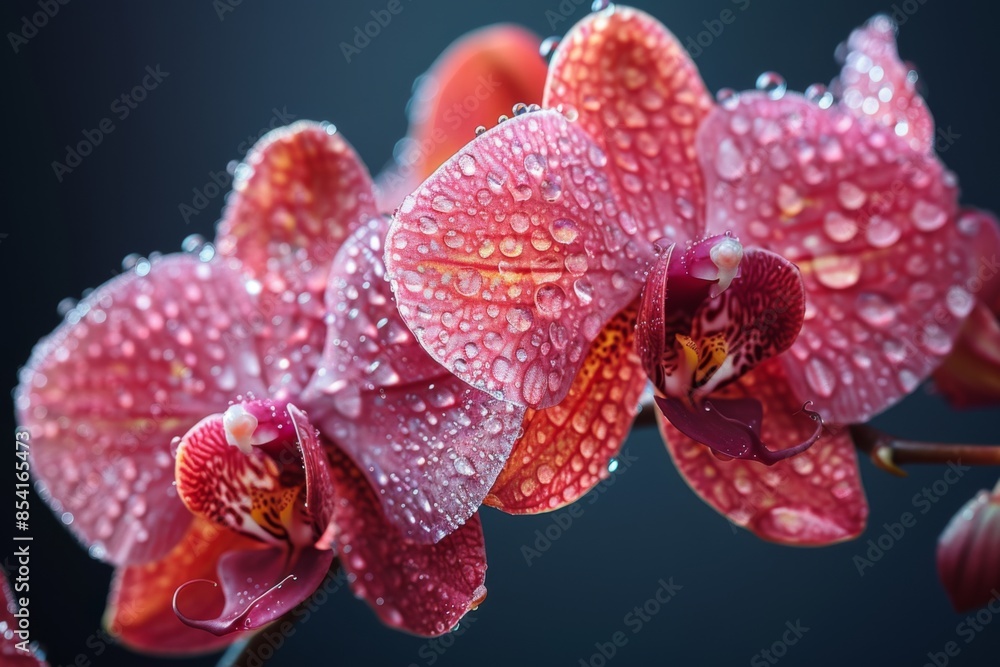 Pink Orchid with Dew Drops Pink Orchid with Dew Drops