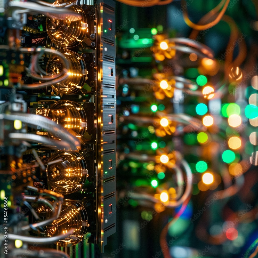 Close-Up of a Glowing Quantum Computer Core Close-Up of a Glowing Quantum Computer Core