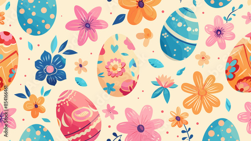 Vector of colorful assortment of vibrant Easter eggs