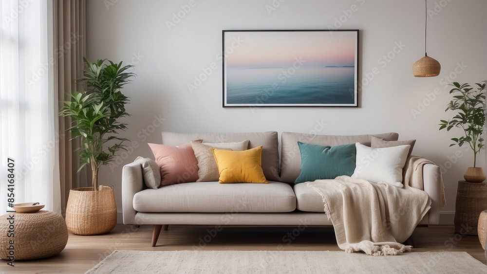 Bright living room with classic sofa Bright living room with classic sofa