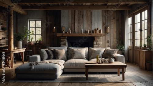 Spacious living room with rustic charm © Karolina