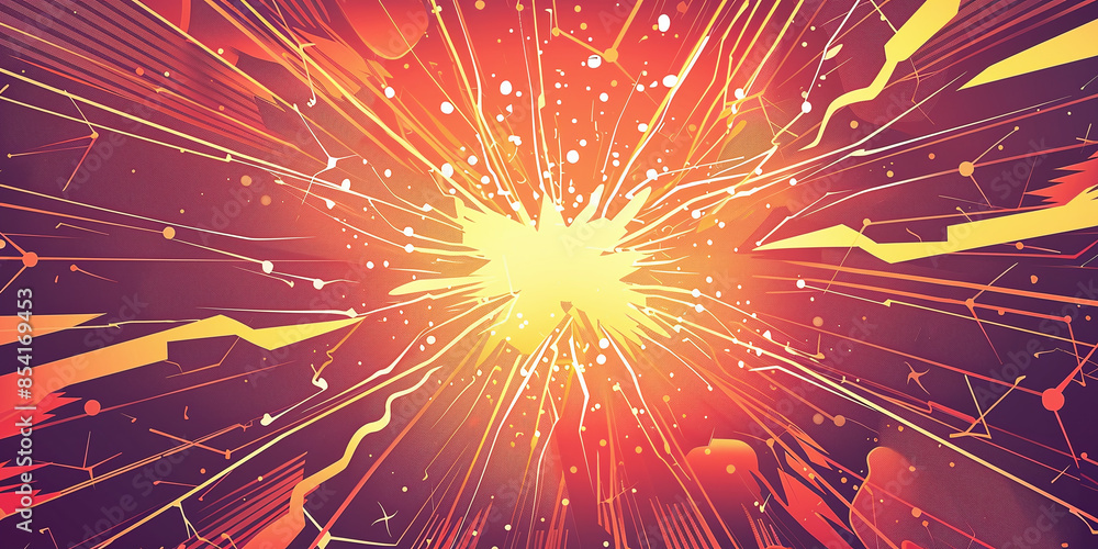 Fototapeta premium abstract amazing lightning strike, anime background