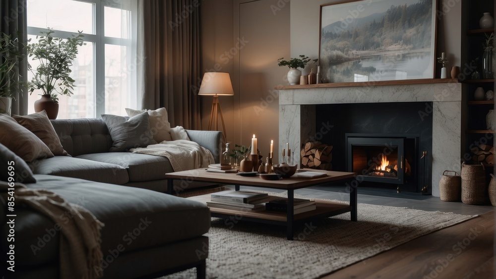 Spacious living room with rustic charm Spacious living room with rustic charm