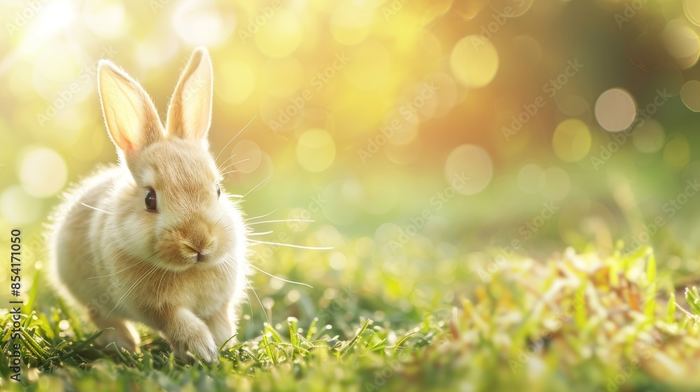 Playful Bunny in a Sunny Meadow Generative AI Playful Bunny in a Sunny Meadow Generative AI