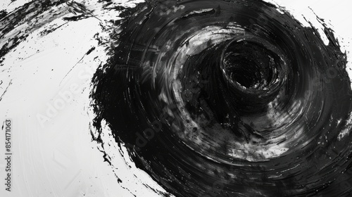 A swirling vortex of black and white.