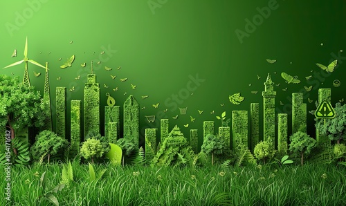 environment ecology ecology green background illustration sustainability nature, climate conservation, renewable environmental pollution