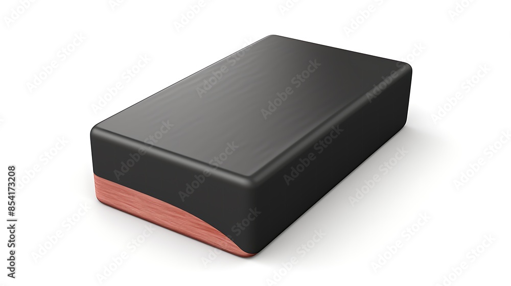 3D rendering of a black rectangular box with a glossy finish. The box is slightly angled to the viewer, with a warm glow on the bottom surface. 3D rendering of a black rectangular box with a glossy finish. The box is slightly angled to the viewer, with a warm glow on the bottom surface.