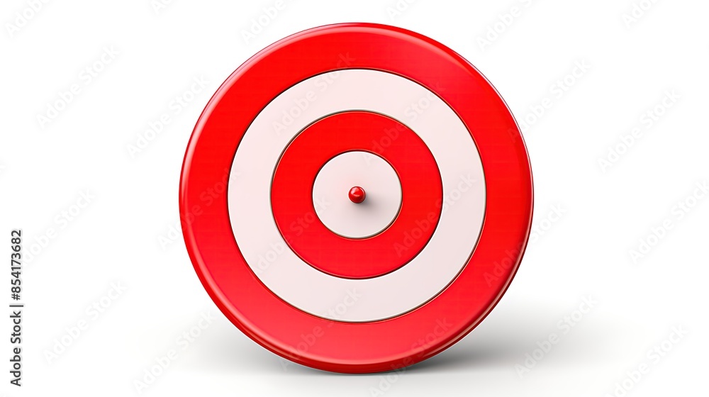 3D rendering of a red and white target with a single red dart in the center. The target is set against a white background. 3D rendering of a red and white target with a single red dart in the center. The target is set against a white background.
